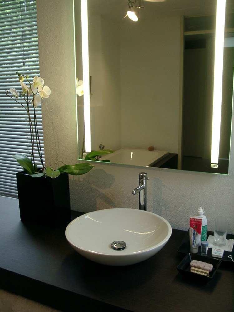 werkwoord Citroen West Badkamer: MDF met wengé fineer met spiegel waarachter verlichting - Diks  Design